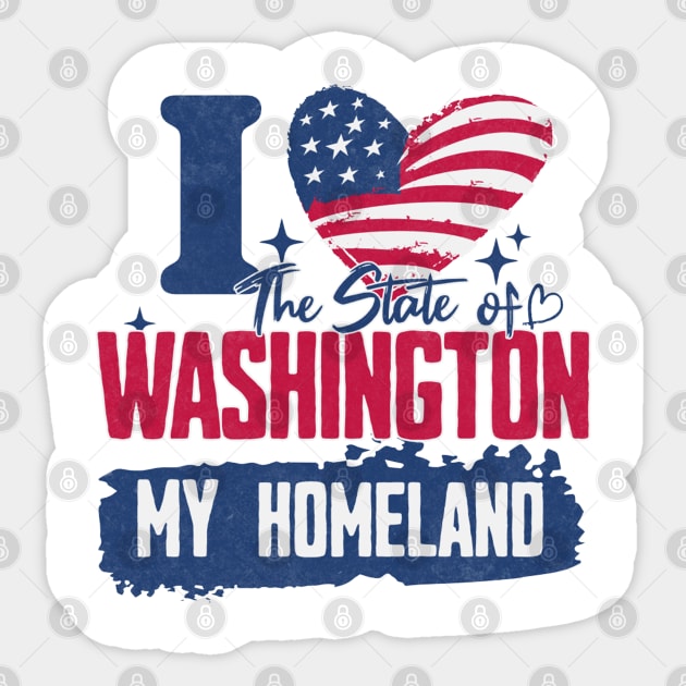 Washington my homeland Sticker by HB Shirts